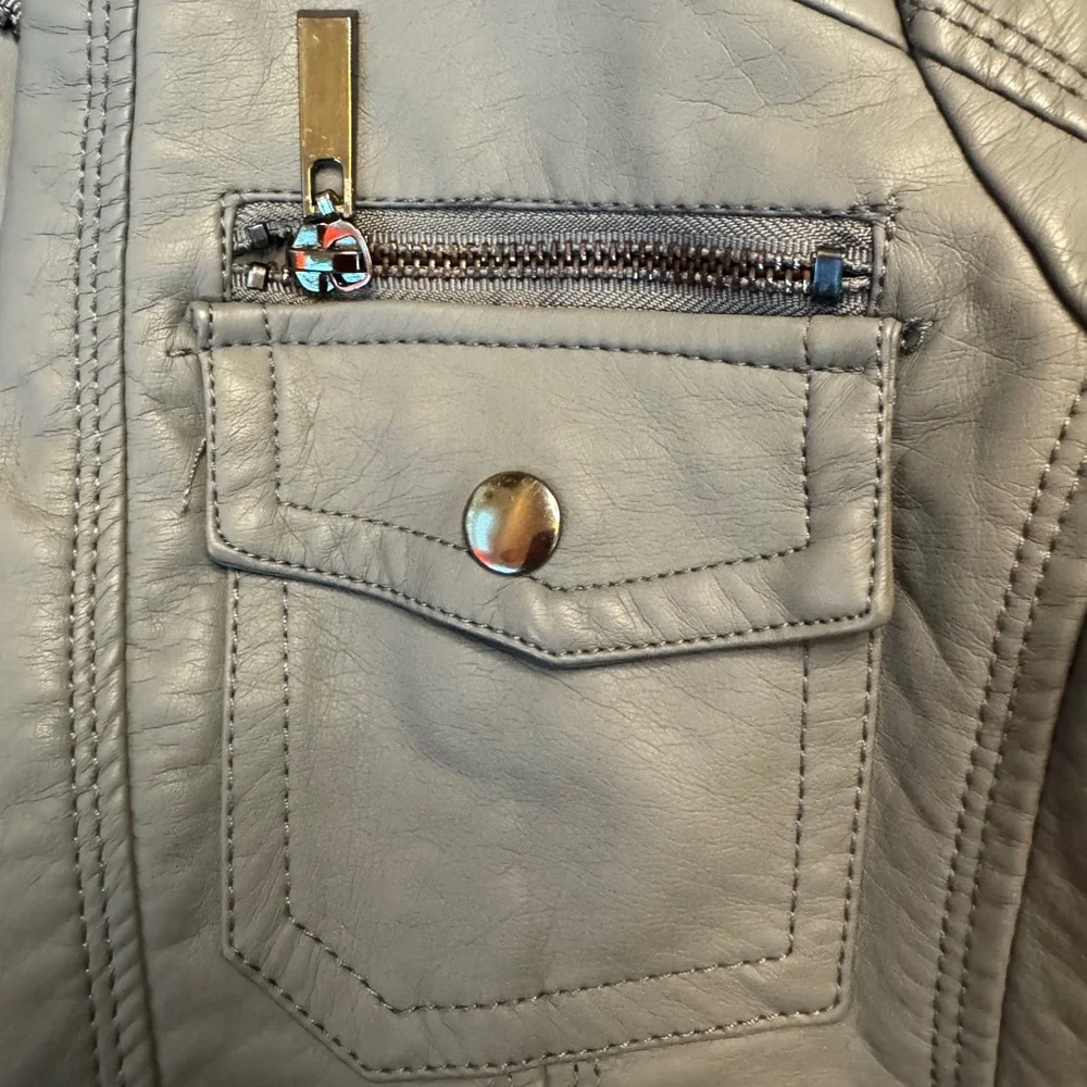 Apt 9 grey pleather jacket. - Picture 4 of 9